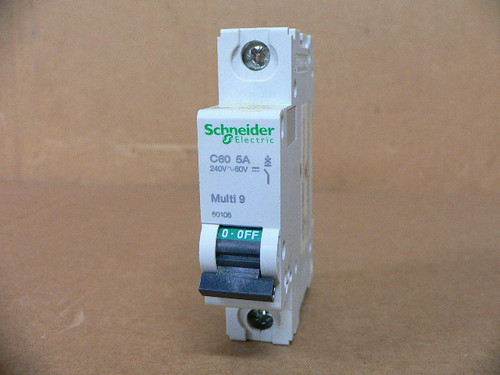 Schneider Electric C60 5A Circuit Breaker 1-Pole 240V Schneider Electric C60 5A Circuit Breaker 1-Pole 240V