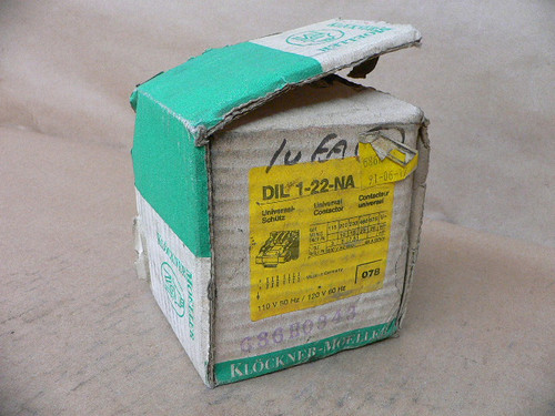 New Klockner Dil 1-22-Na 3-Pole Contactor 110/120 Vac Coil 50 Amp 600 Vac