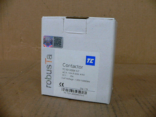 Tc Electric Controls Tc1-D12004-G7 4 Pole Contactor 120/50-60Vac Operating Coil