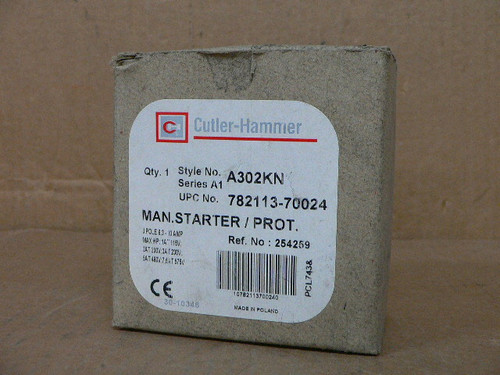 Cutler-Hammer A302kn Manual Starter Protector