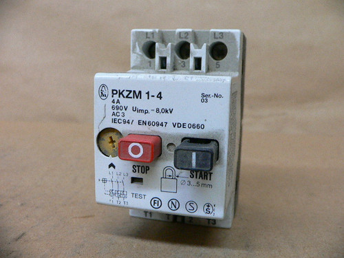 Klockner-Moeller Motor Controller Circuit Breaker Pkzm 1-4