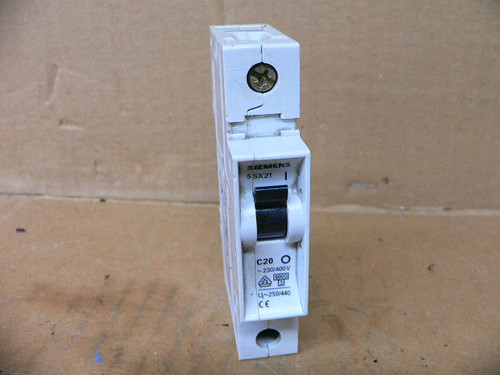 Siemens 5Sx21 C20 Circuit Breaker 1 Pole 20A