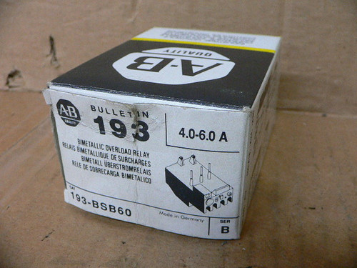 Allen Bradley 193-Bsb60 Overload Relay 4.0-6.0A