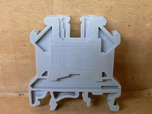 Salzer Scrw4u Terminal Block 2 Connectors 40Amp 600Vac 22-12 Awg