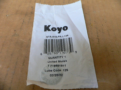 Koyo Nta-815 Needle Thrust Roller Bearing Washer