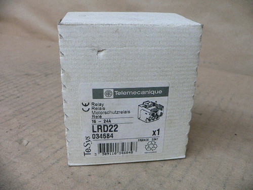 Telemecanique Lrd-22 Lrd22 Thermal Overload Relay Motor Protection 16-24A 600V Telemecanique Lrd-22 Lrd22 Thermal Overload Relay Motor Protection 16-24A 600V