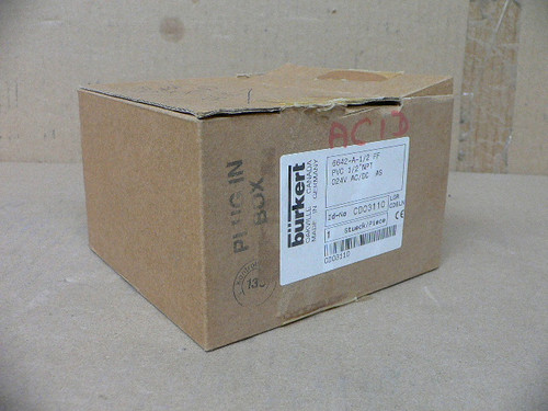 Burkert 6642-A-1/2 Ff, Pvc 1/2" Npt, 024V Ac/Dc Solenoid Assembly
