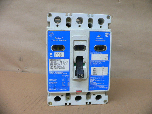 Westinghouse 15A 600V 3Pole Industrial Circuit Breaker Fdb3015s