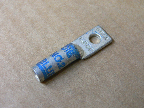 Ilsco Cra-6 Compression Lug No. 2 Blue 3/16" Hole Ilsco Cra-6 Compression Lug No. 2 Blue 3/16" Hole