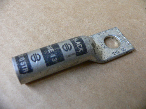 Burndy Crimp Terminal Lug Ya26ltc14-Fx 2/0 1/4 Stud