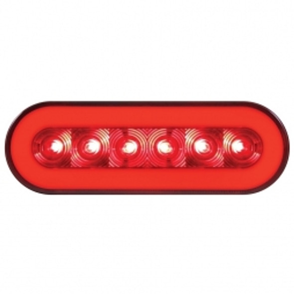 22 LED 6" Oval GLO Stop, Turn & Tail Light - Red LED/Red Lens