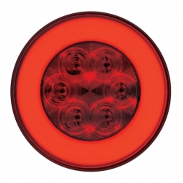 21 LED 4" GLO Stop, Turn & Tail Light - Red LED/Red Lens