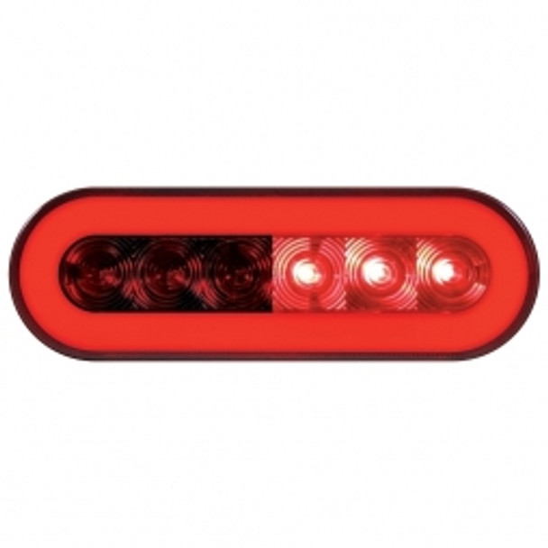 22 LED 6" Oval GLO Stop, Turn & Tail Light - Red LED/Red Lens