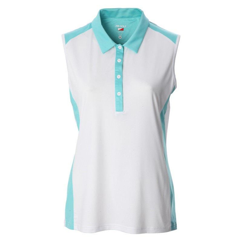 JRB Ladies 2022 Collection Golf Polo White/Aqua One Up Golf