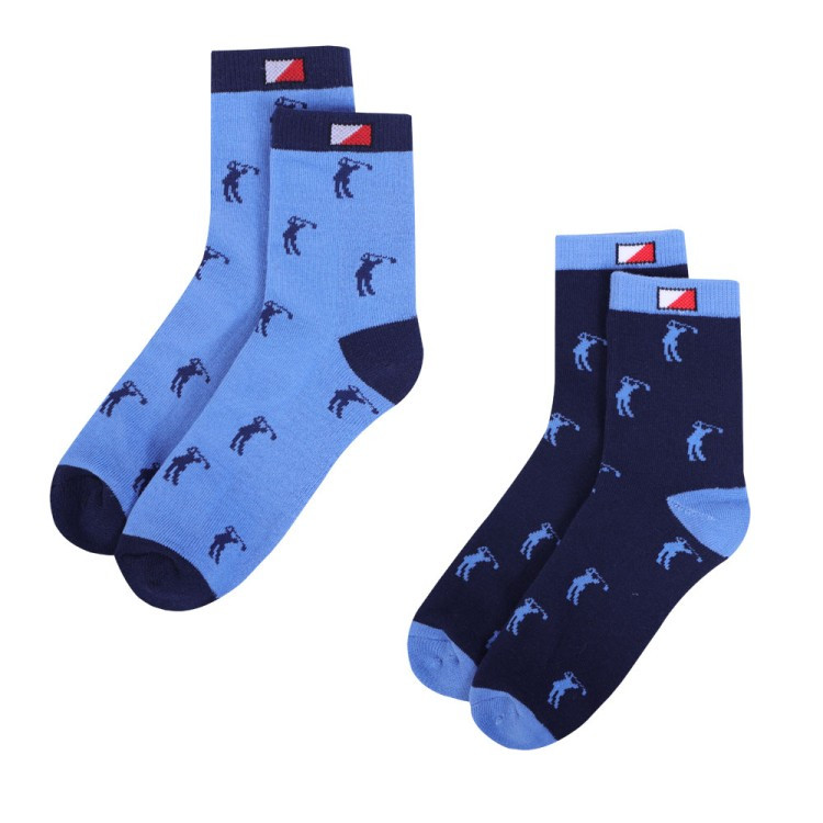 JRB Women's Golf Socks Cornflower and Navy Pack of 2 Pairs One Up