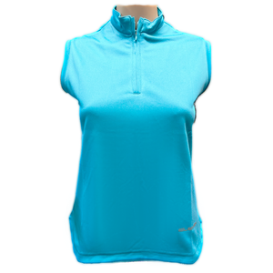 Eleven Ladies 2022 Collection Golf Solid Turquoise Sleeveless Polo Eleven Ladies 2022 Collection Golf Solid Turquoise Sleeveless Polo
