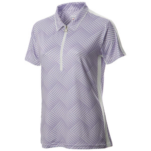 JRB Women's Golf Fashion Shirt - Lavender Spot Print - Sleeved or Sleeveless JRB Women's Golf Fashion Shirt - Lavender Spot Print - Sleeved or Sleeveless