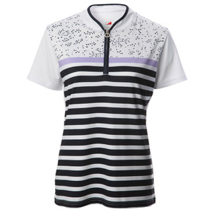 JRB Women's Golf Fashion Shirt - Lavender Stripe - Sleeved or Sleeveless JRB Women's Golf Fashion Shirt - Lavender Stripe - Sleeved or Sleeveless
