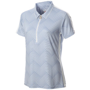 JRB Women's Golf Fashion Shirt - Glacier Blue Spot Print - Sleeved or Sleeveless JRB Women's Golf Fashion Shirt - Glacier Blue Spot Print - Sleeved or Sleeveless