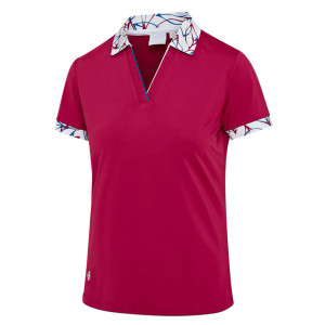 IGLTS2328 - Ladies 'Summer Leaf' Printed Collar & Cuffs Polo Shirt IGLTS2328 - Ladies 'Summer Leaf' Printed Collar & Cuffs Polo Shirt