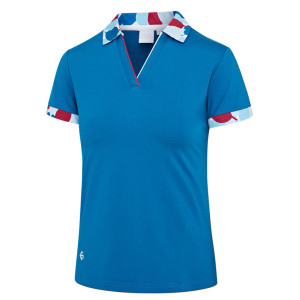 IGLTS2334 - Ladies 'Leaf' Print Collar and Cuffs Polo Shirt IGLTS2334 - Ladies 'Leaf' Print Collar and Cuffs Polo Shirt
