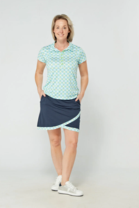 Milly Scalloped Skort - 570 Dazzling Blue and Emerald Milly Scalloped Skort - 570 Dazzling Blue and Emerald