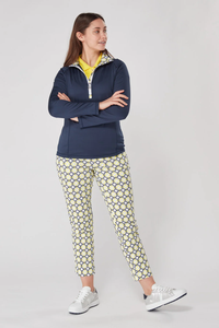 Georgia 7/8th Trouser - Sunshine and Navy Georgia 7/8th Trouser - Sunshine and Navy