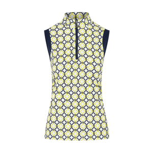 Cecily Block Sleeveless - Sunshine and Navy