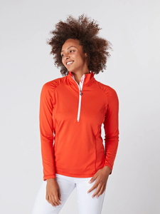 Celeste Patterned 1/4 Zip - Luscious Red Celeste Patterned 1/4 Zip - Luscious Red