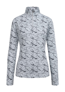 JRB Ladies Quarter Zip - LQZ - Silver/Grey/ Navy JRB Ladies Quarter Zip - LQZ - Silver/Grey/ Navy