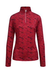 JRB Ladies Quarter Zip - LQZ - Red/Black JRB Ladies Quarter Zip - LQZ - Red/Black
