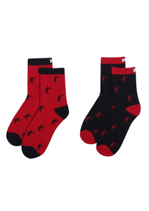 JRB Ladies Golf Socks - Red/Black