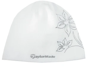TaylorMade Women's Chelsea Floral Fleece Lined Golf Beanie Hat – White | One Size