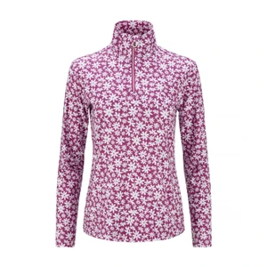 JRB Women's Golf - 1/4 Zipped Roll Neck - Fuchsia Pink Flower Print