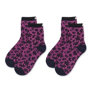 JRB Women's Golf Socks - Fuchsia Pink / Black - 2 Pairs