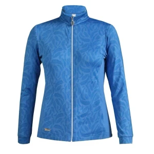 Feather Print Stretch Top Layer - Blue