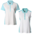 JRB Ladies 2022 Collection  Golf Polo - White/Aqua