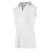 IGLTS2299 - Ladies Leaf Print Back & Collar Sleeveless Polo Shirt-white IGLTS2299 - Ladies Leaf Print Back & Collar Sleeveless Polo Shirt-white