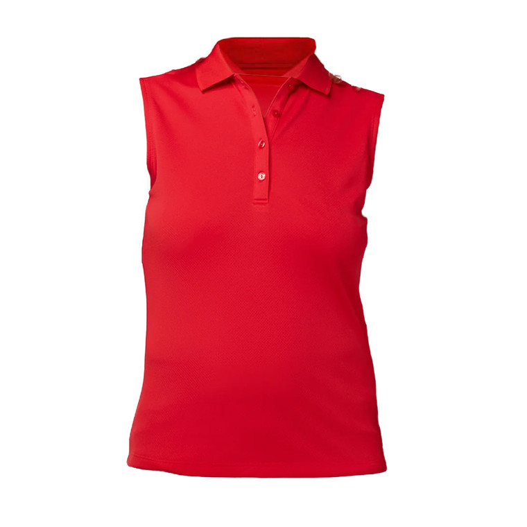 Kate Lord Ladies Sleeveless Polo Shirt - Red - BK02