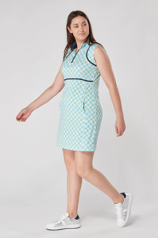 Jane Sleeveless Dress - Dazzling Blue and Emerald