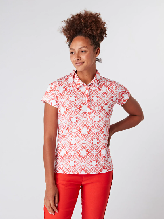 Signature Cap Sleeve Polo - Code Red