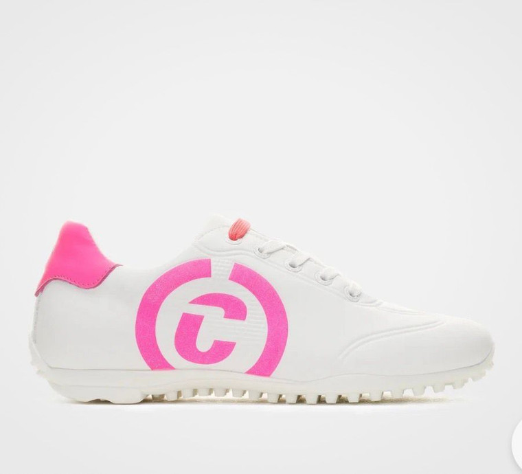 Duca Del Cosma Women's Queenscup waterproof spikeless golf shoes - WHITE & PINK