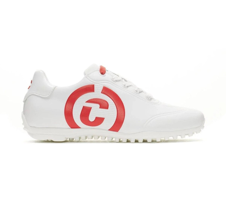 Duca Del Cosma Women's Queenscup waterproof spikeless golf shoes - WHITE & RED