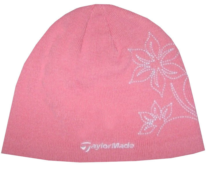 TaylorMade Women's Chelsea Floral Fleece Lined Golf Beanie Hat – Pink | One Size