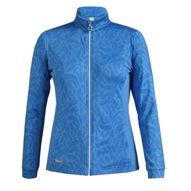 Feather Print Stretch Top Layer - Blue
