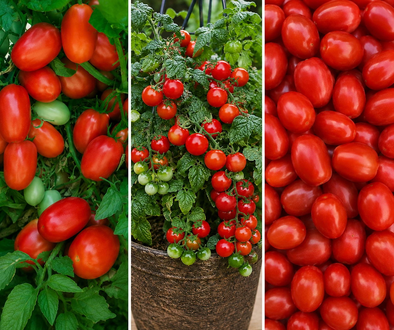Grape vs. Roma vs. Cherry Tomatoes