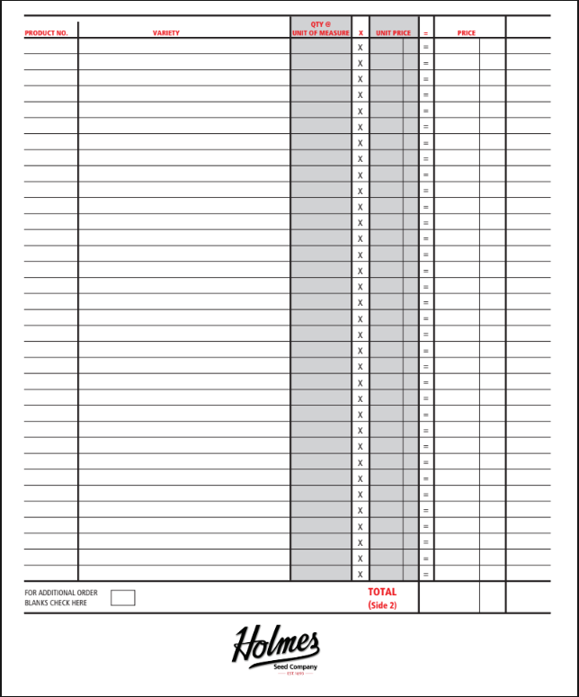 2025 Back Cover Order Blank