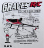 GVSTEELSLVWHITEHELIS GRAVES R/C HOBBIES HELI T-SHIRT LONG SLEEVE, WHITE, SMALL