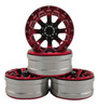DTCW01902A Hobby Details 1.9" Aluminum Beadlock Crawler Wheels 4pcs - Strong - Red