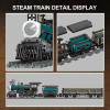 JIE59001 JIE STAR TH10 Steam Train Building Blocks Technical Green Railroad Transportation Model Bricks DIY Toys for Children